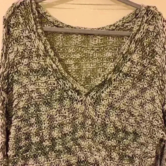 free people grey open knit sweater, size medium, EUC - Picture 2 of 5